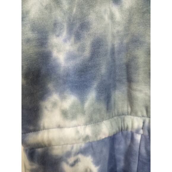 3895) Pink Rose Sleeveless Blue tie Die Pockets Elastic waist Jumpsuit Small - Picture 6 of 8